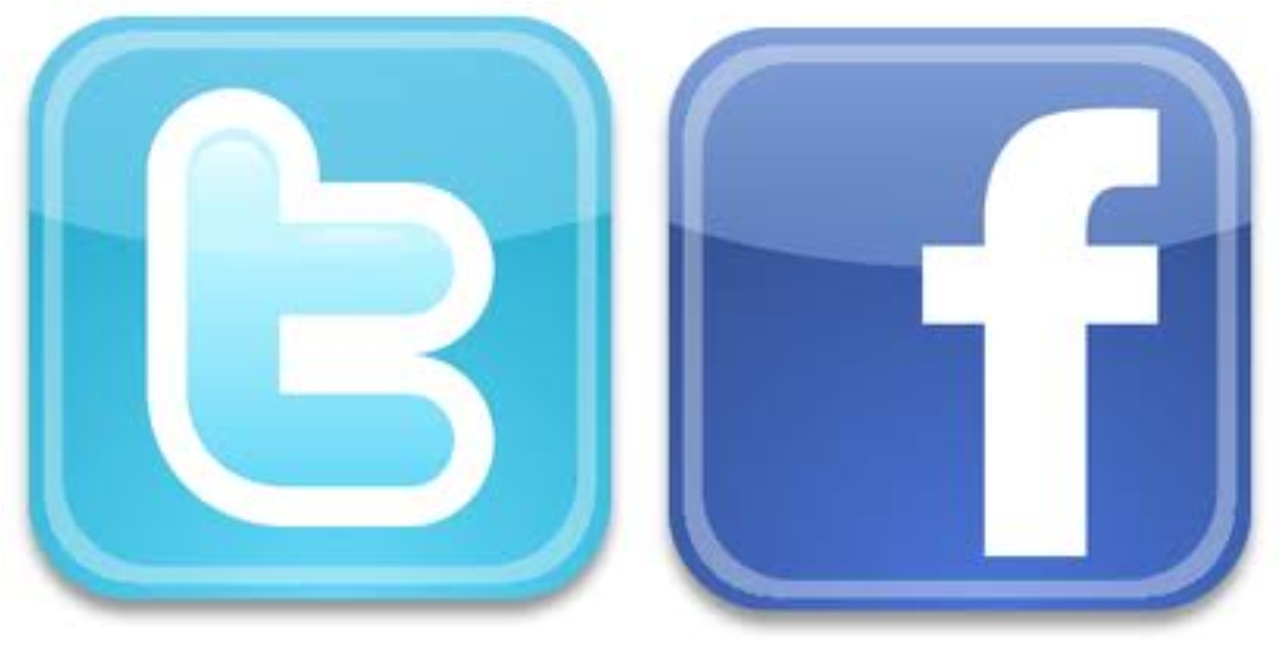 Twitter Facebook Icons Sideby Side