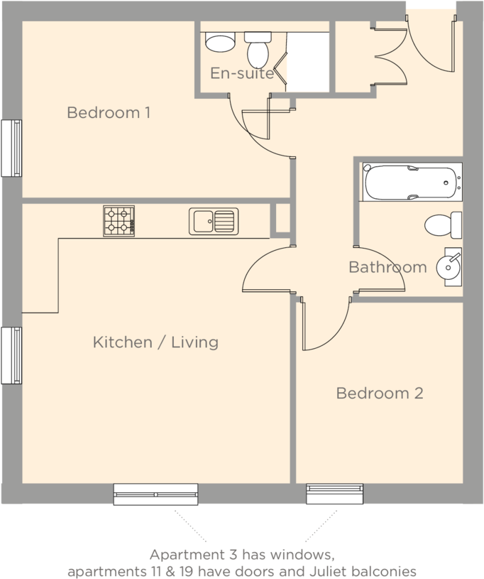 Two Bedroom Apartment Floor Plan