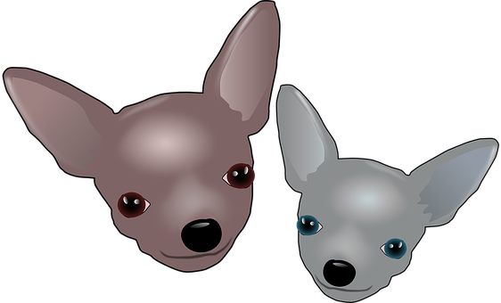 Two Cartoon Chihuahuas