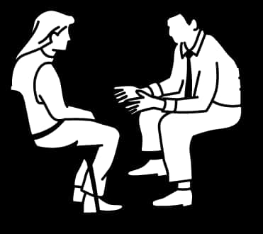 Two People Conversation Silhouette