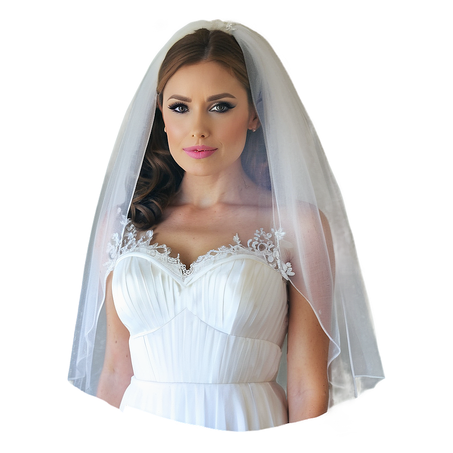 Two-tier Wedding Veil Png Vcr29