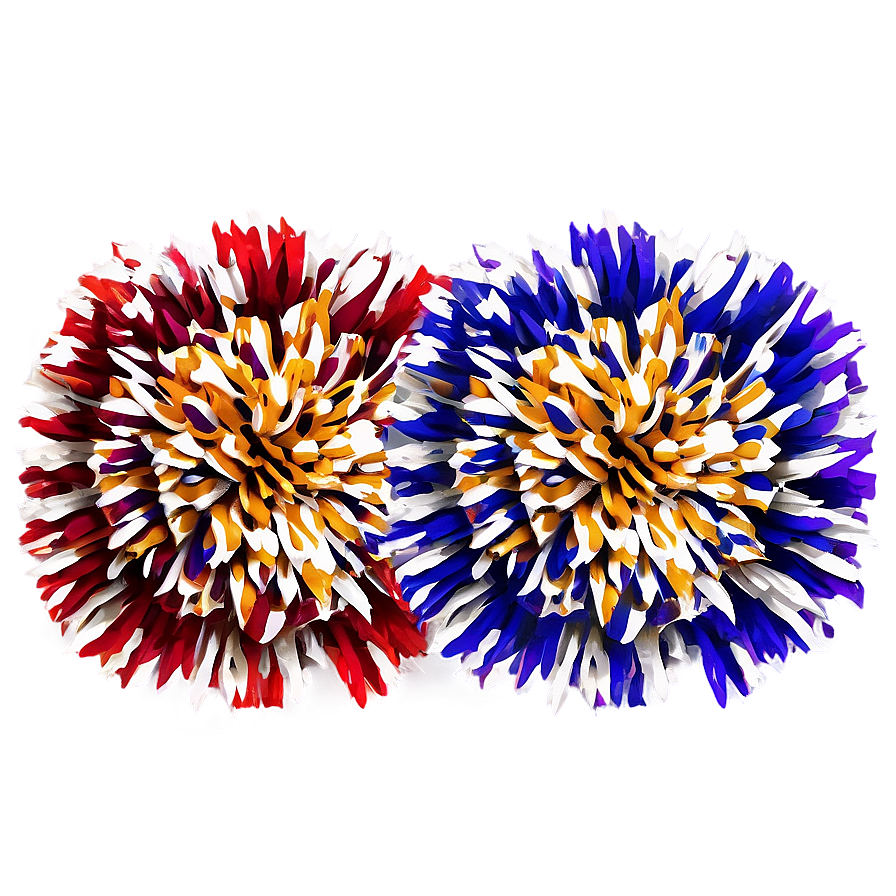 Two-tone Cheer Pom Poms Png 06282024