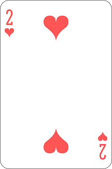 Twoof Hearts Playing Card