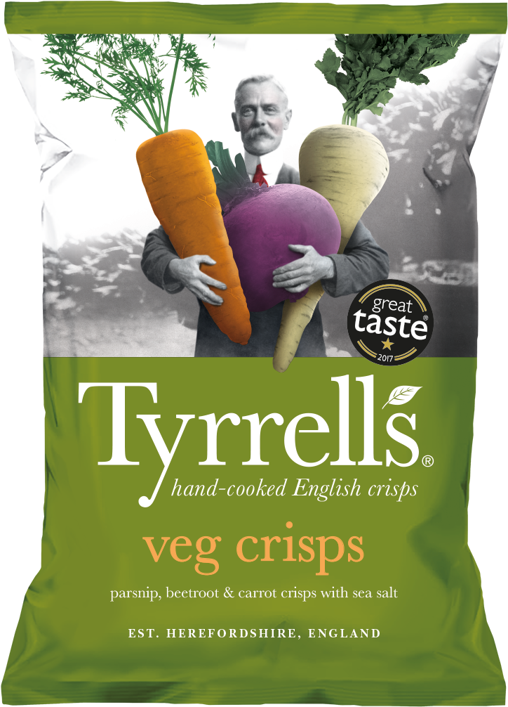 Tyrrells Veg Crisps Package Design