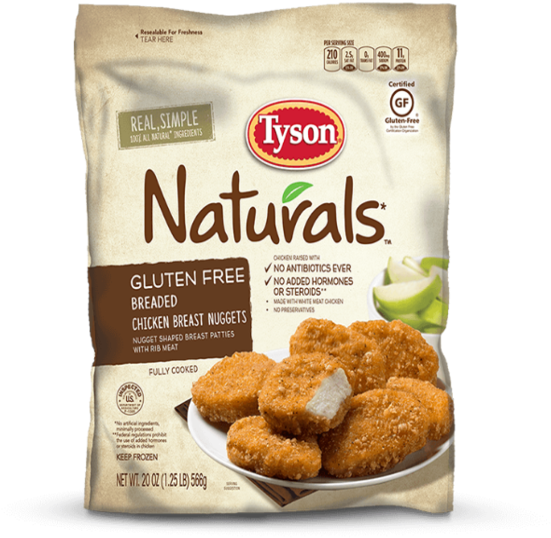 Tyson Naturals Gluten Free Chicken Nuggets Package