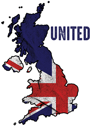 U K Mapwith Union Jack Overlay