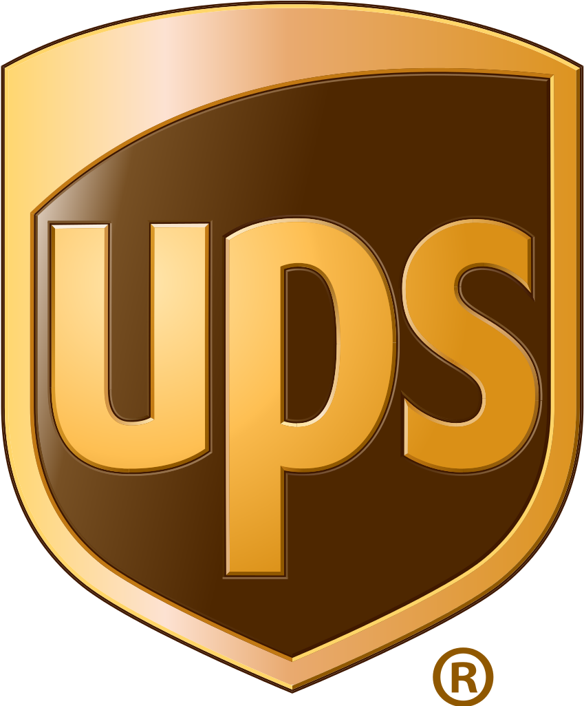 U P S Logo Shield Brown Gold