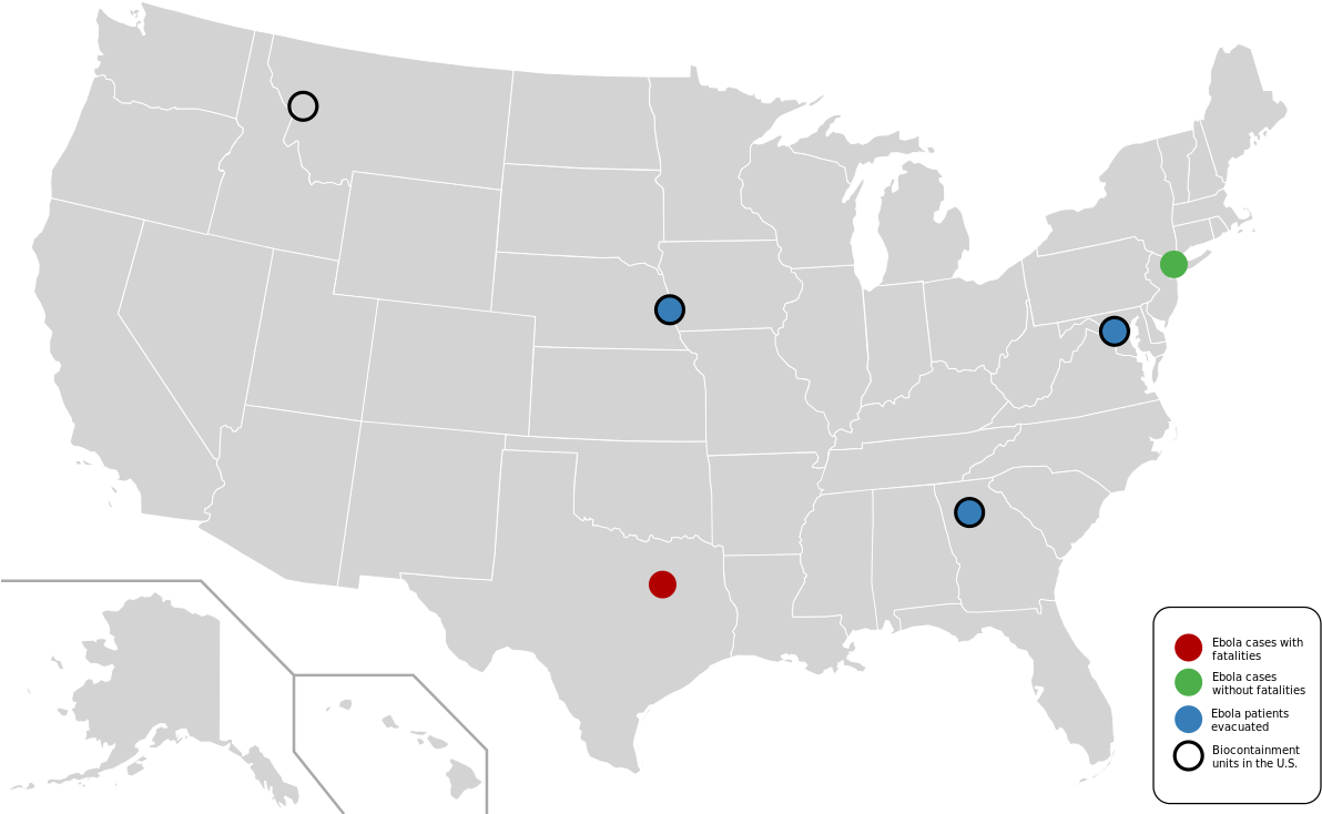 U S A Ebola Case Map