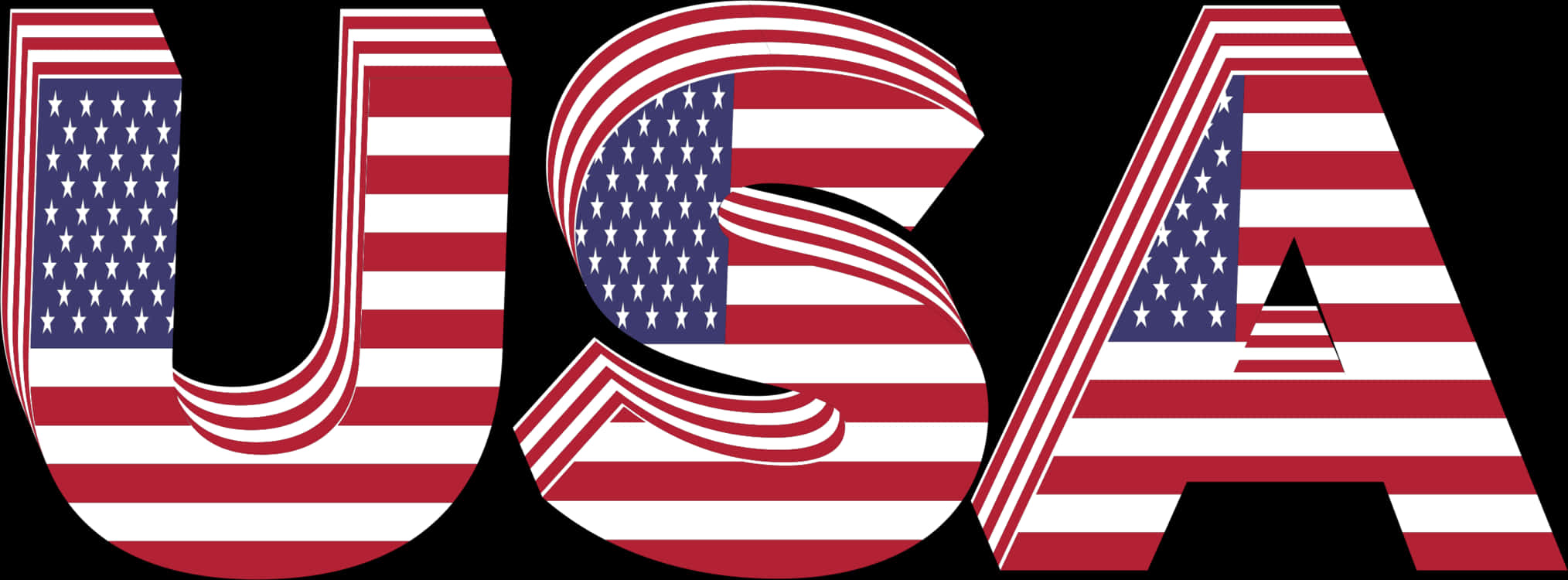 U S A Flag Lettering