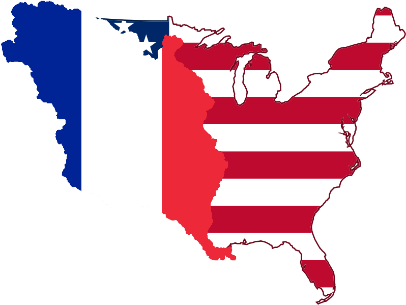 U S A France Flag Overlay Map