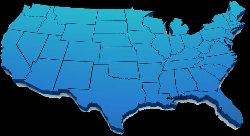 U S A Map Blue Gradient