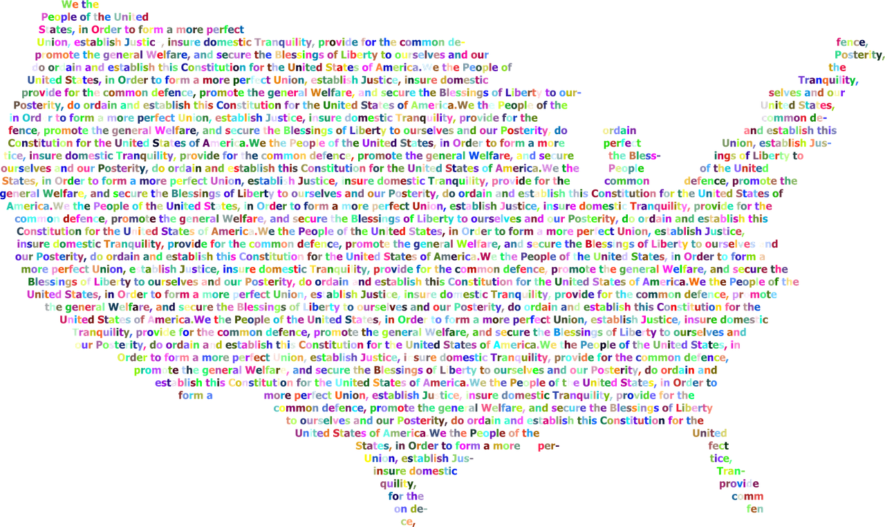 U S A Map Text Art