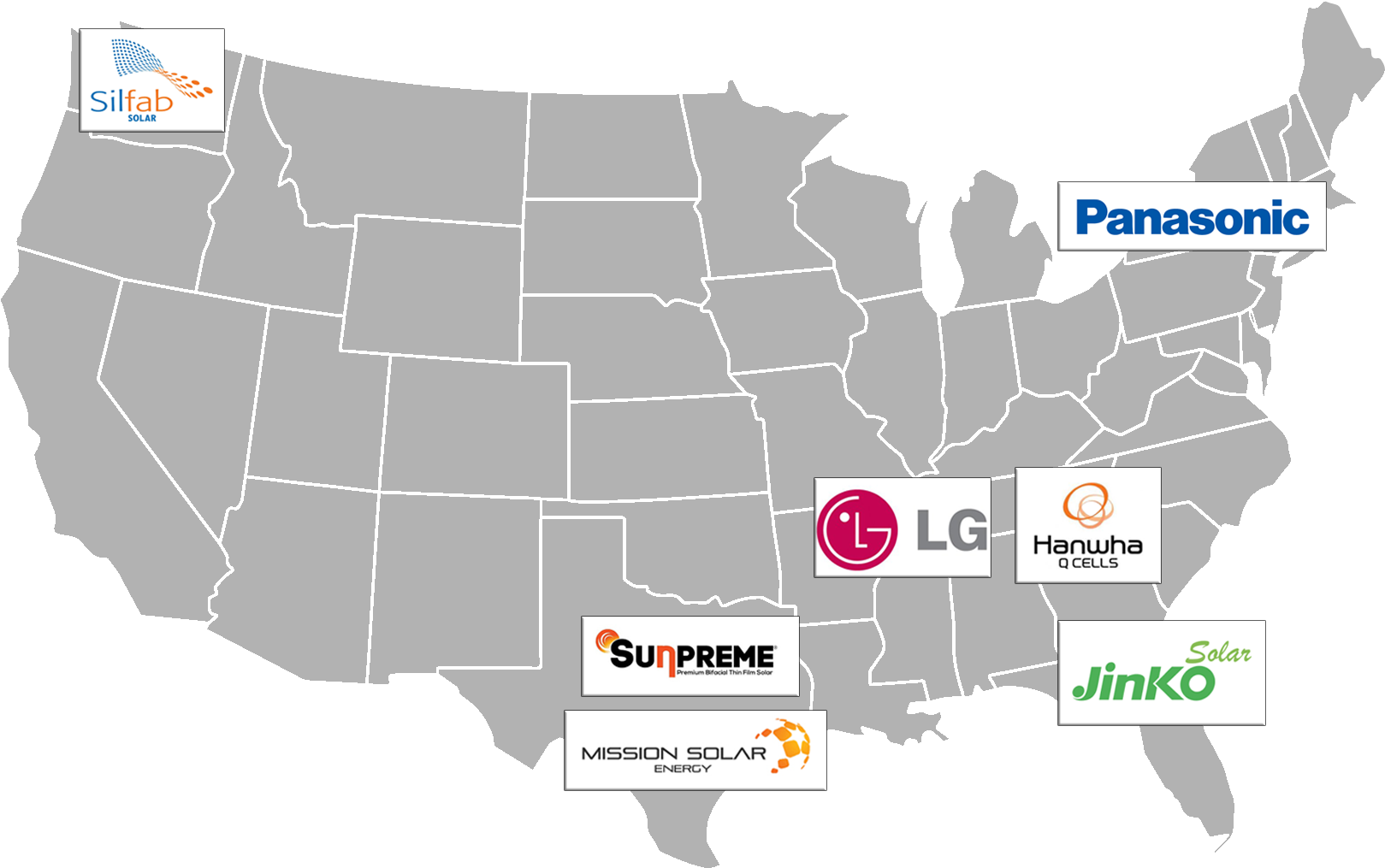 U S A Solar Panel Companies Map