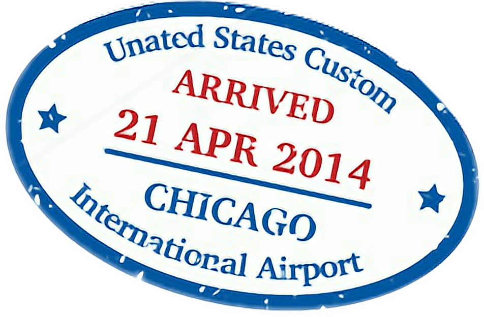 U S Customs Chicago Arrival Stamp2014