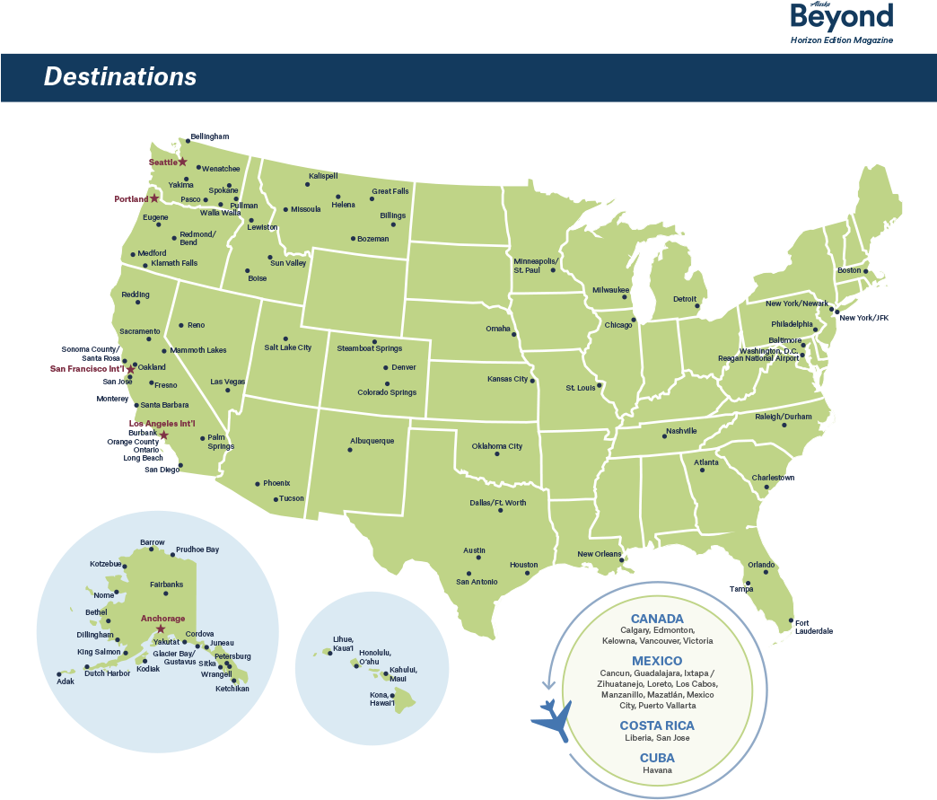 U S Flight Destinations Map