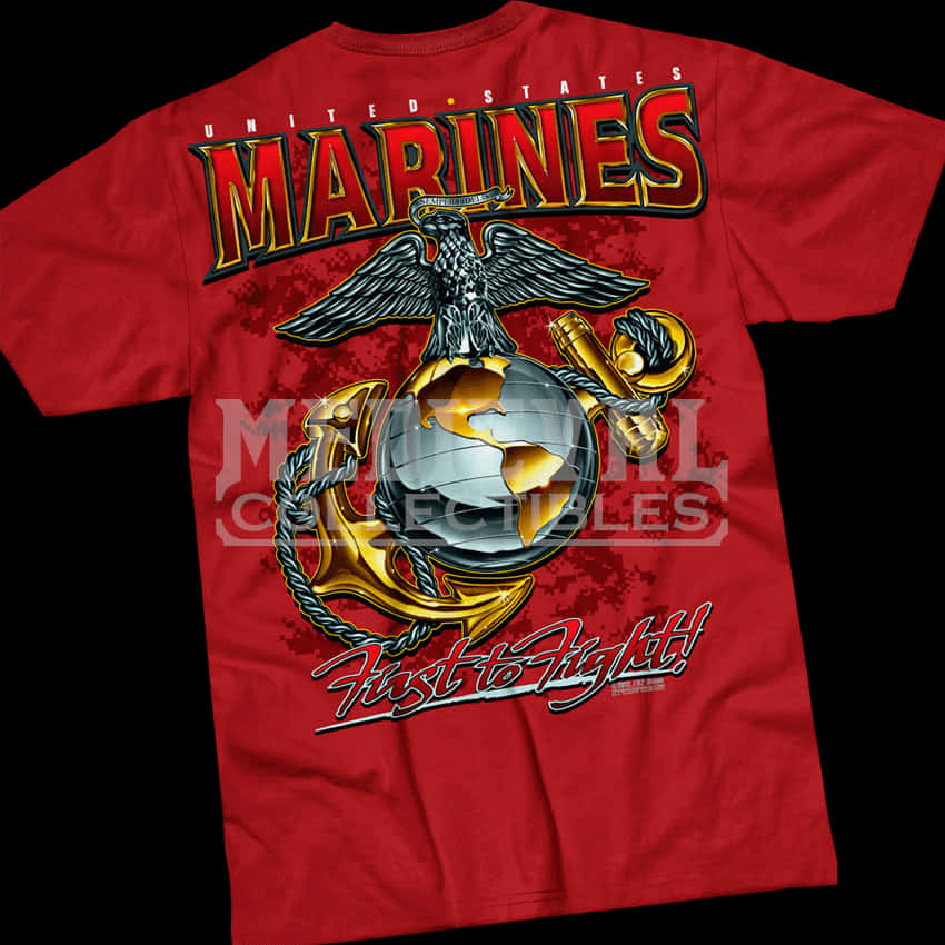 U S Marines Red Tshirt Design