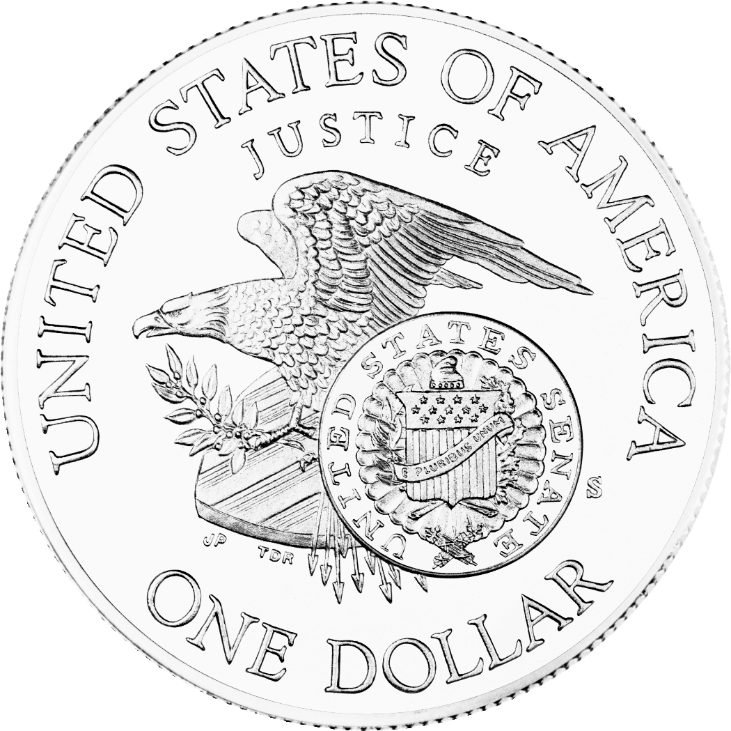 U S One Dollar Coin Reverse Side