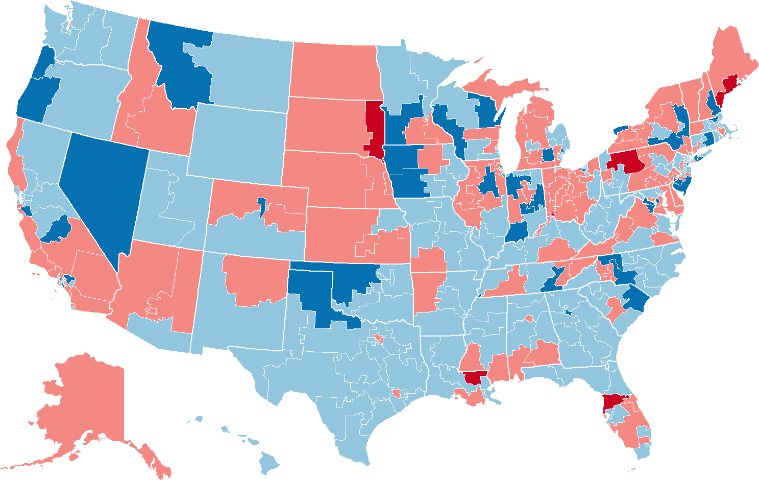 U S Political Map Red Blue States