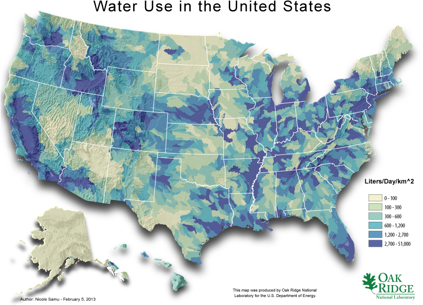 U S Water Use Map