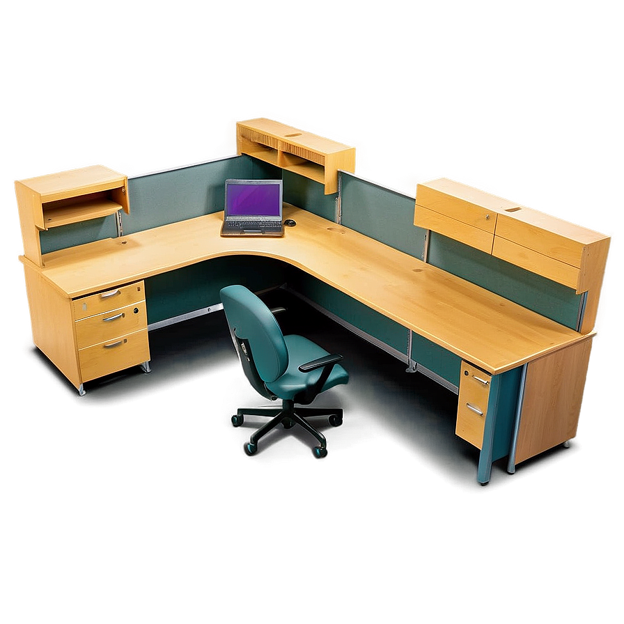 U-shaped Office Desk Png 06122024