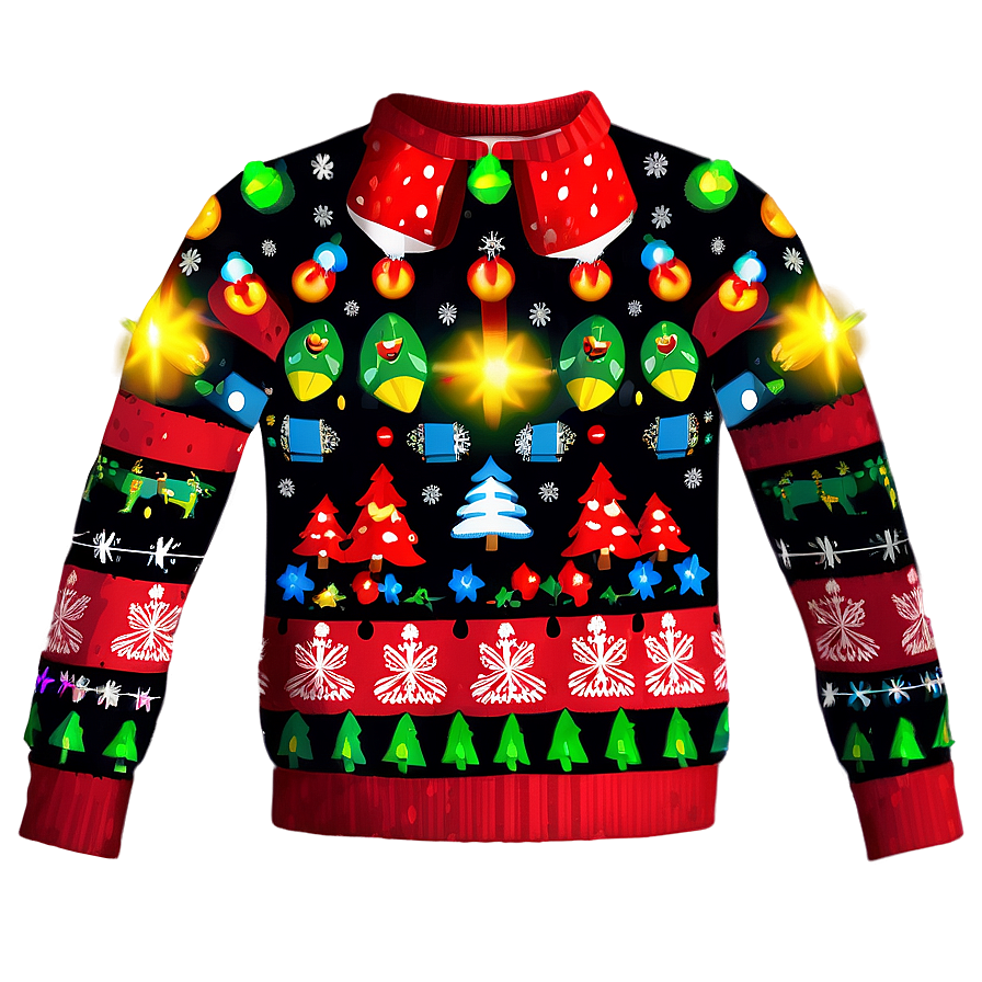 Ugly Christmas Sweater With Lights Png Fiv2