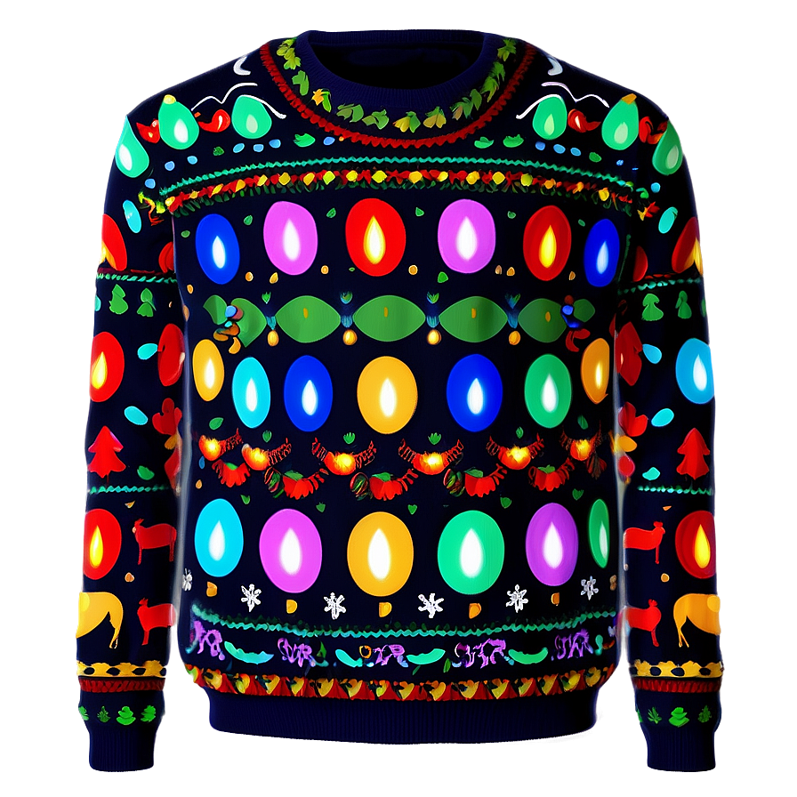 Ugly Christmas Sweater With Lights Png Xdw6