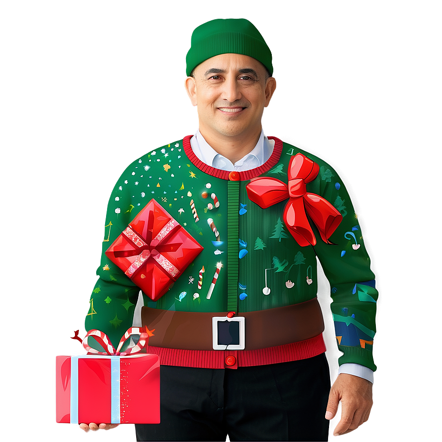 Ugly Christmas Sweater With Presents Png Nab