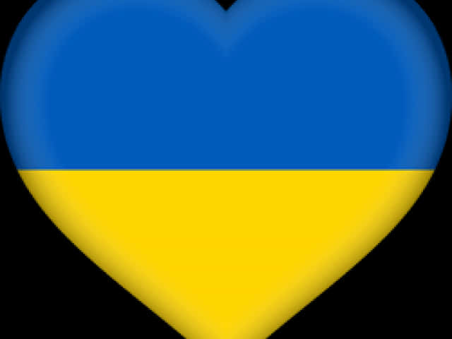 Ukraine Flag Heart Shape