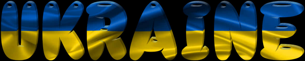 Ukraine Flag Text3 D Rendering