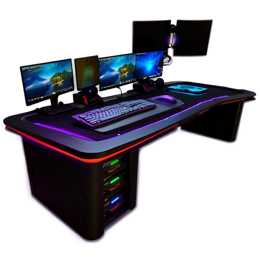 Ultimate Gaming Desk Setup Png 06212024