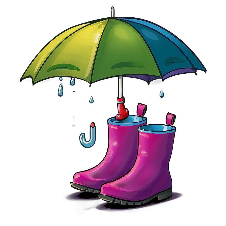 Umbrella And Rainboots Png 05232024