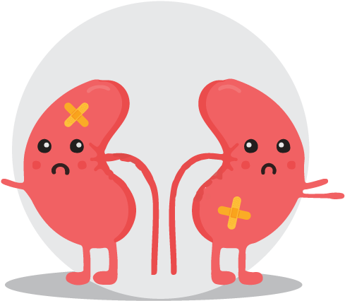 Unhappy Cartoon Kidneys