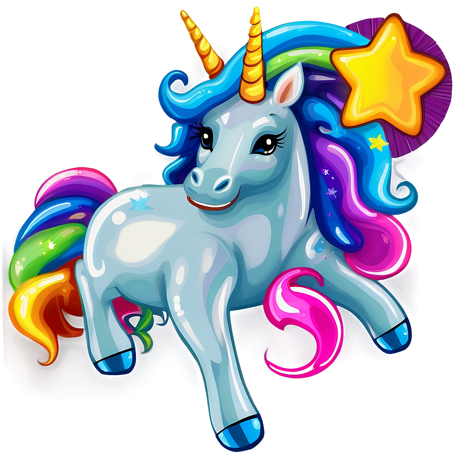 Unicorn And Stars Clipart Png 06262024