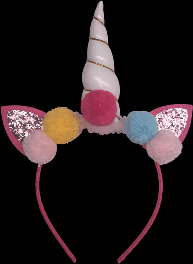 Unicorn Headbandwith Pom Pomsand Ears