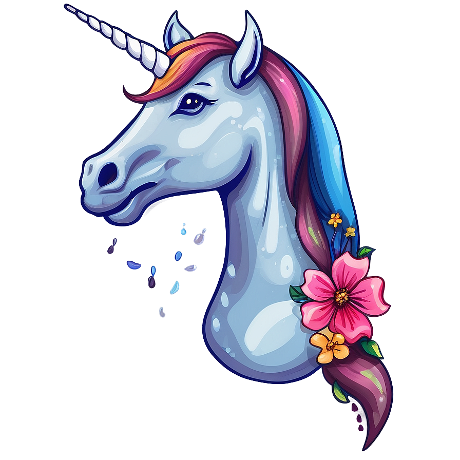 Unicorn With Flowers Png 10