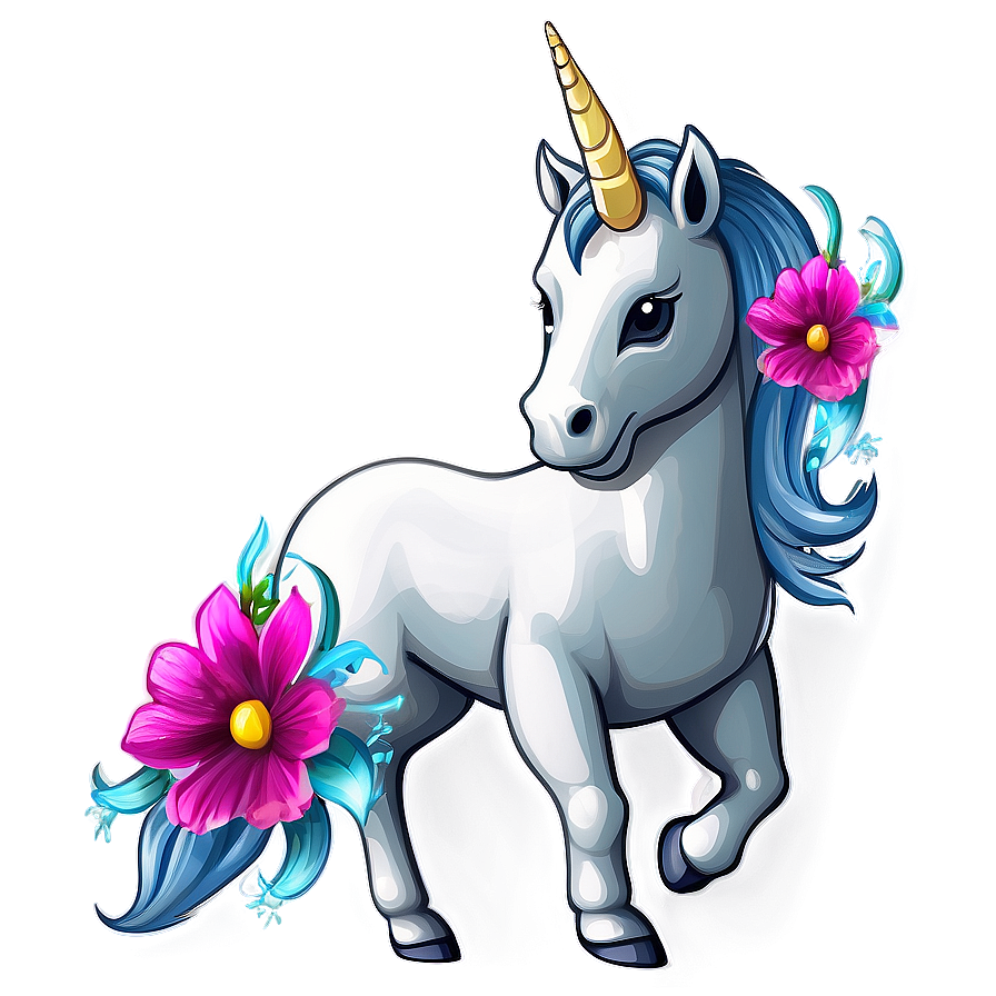 Unicorn With Flowers Png Ayt