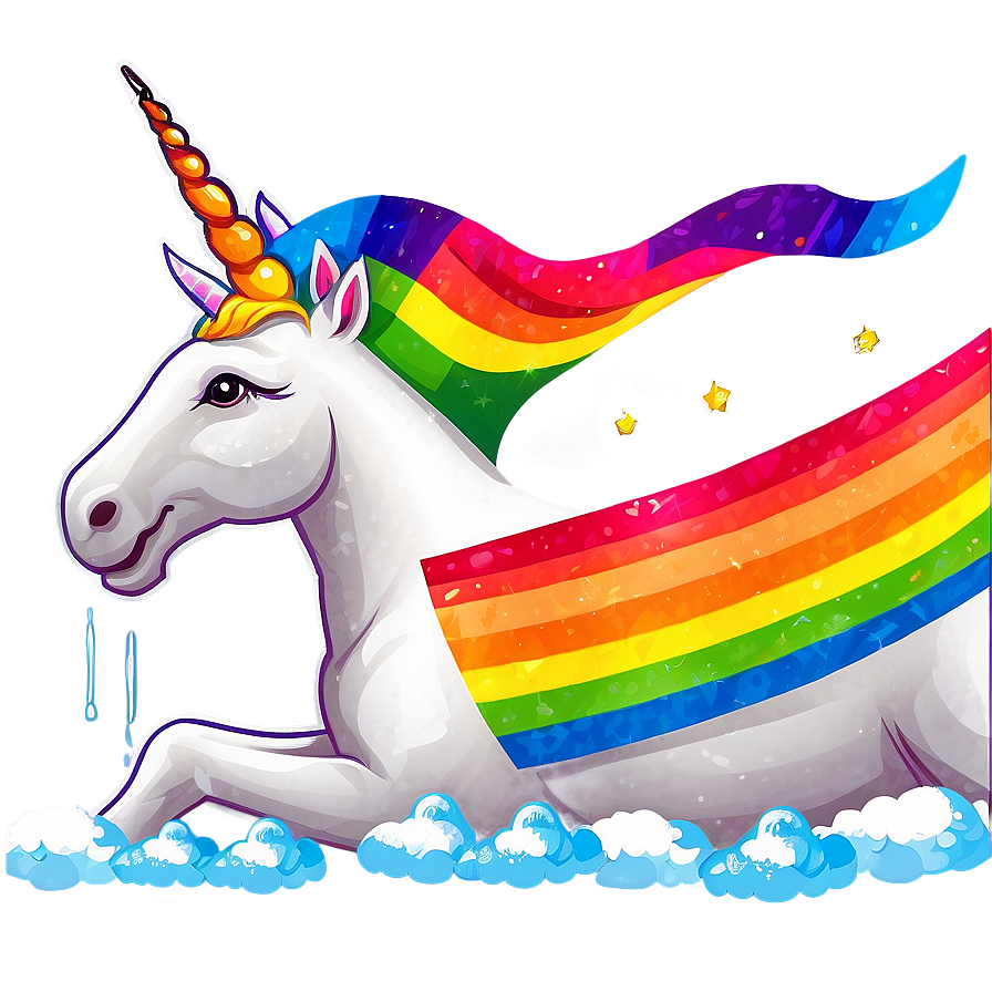 Unicorn With Rainbow Clipart Png Nbp41