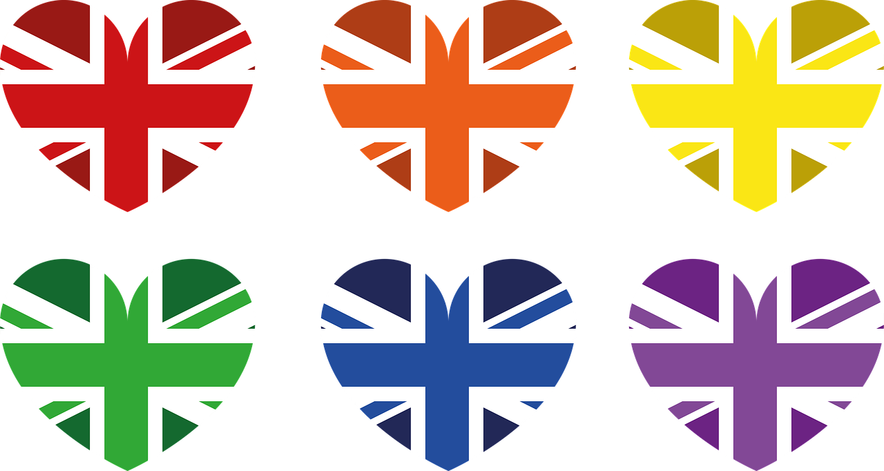 Union Jack Hearts Variety Colors