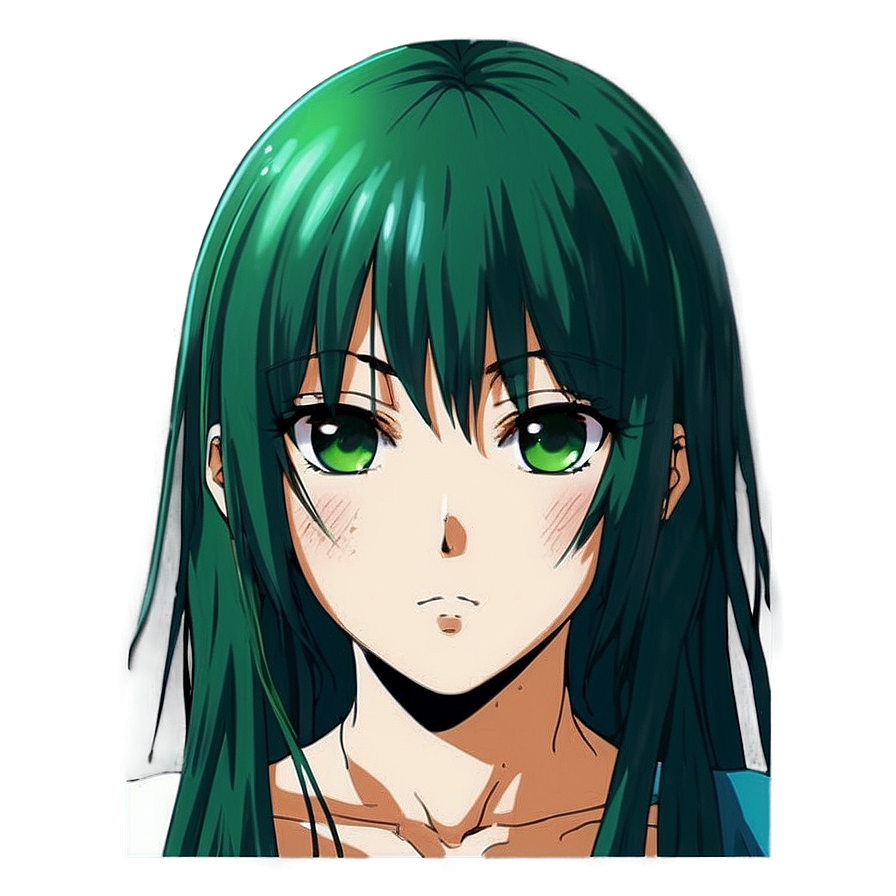 Unique Anime Character: Green Hair Png Download 05232024