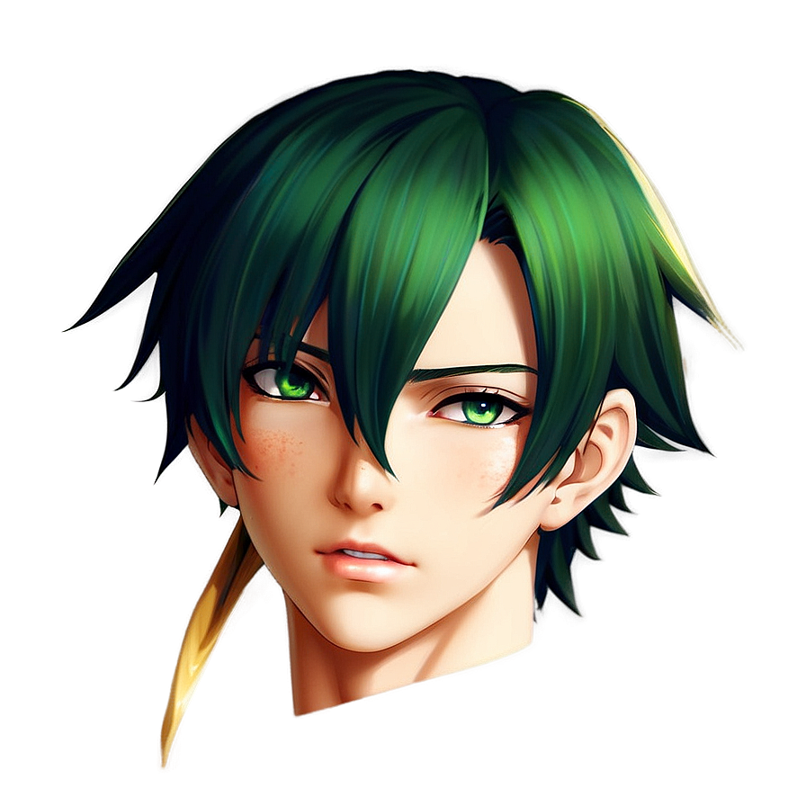 Unique Anime Character: Green Hair Png Download Tih42
