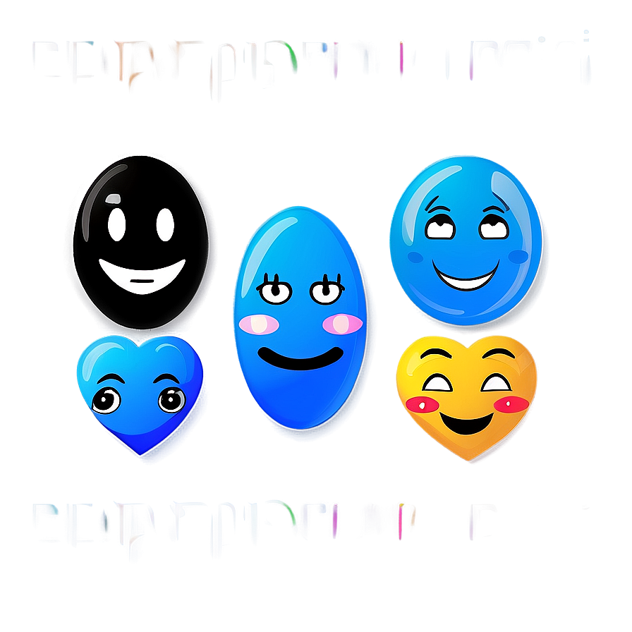 Unique Blue Emojis Png Bundle 06282024