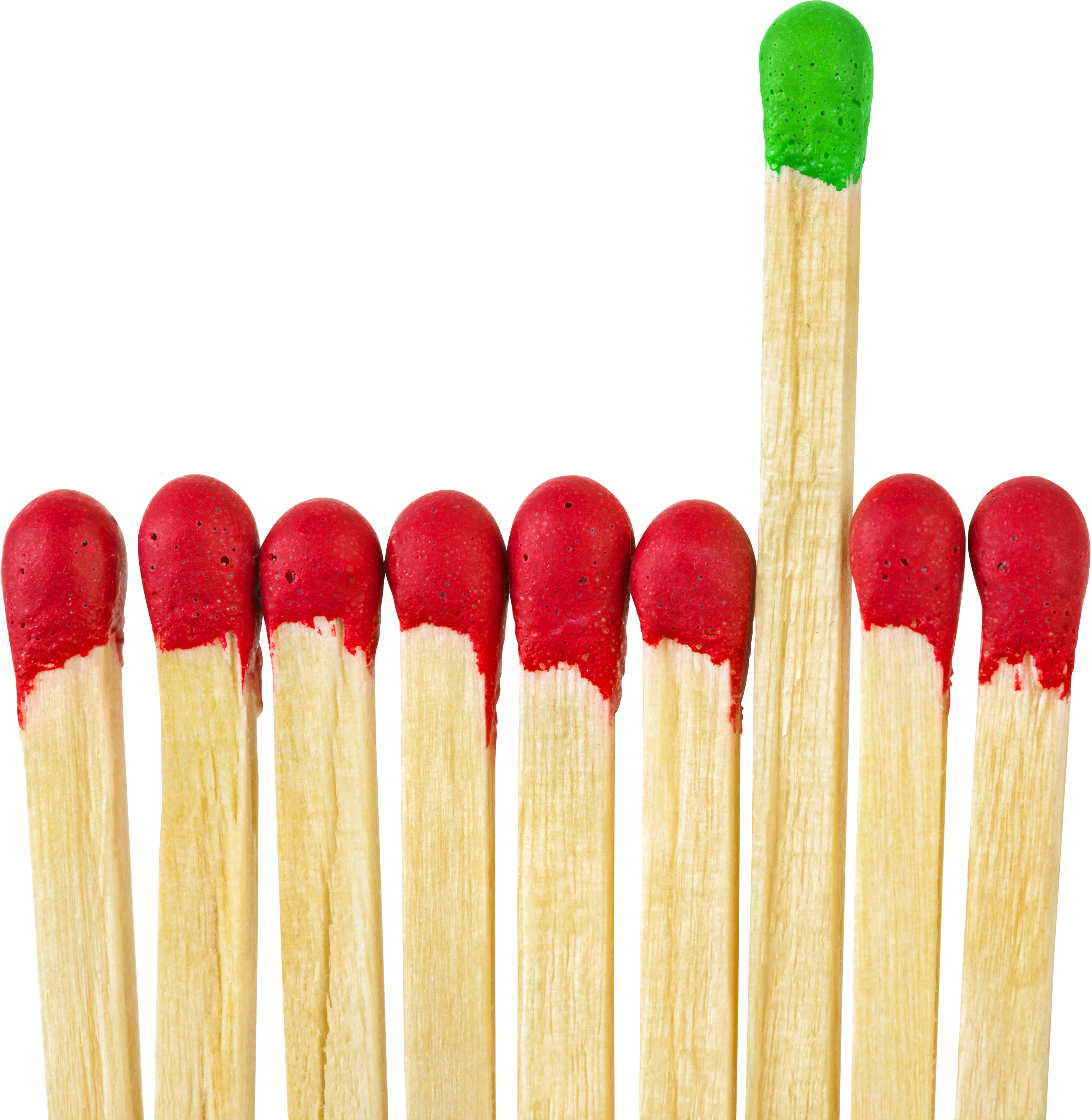 Unique Green Matchstick Among Reds.jpg