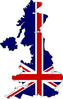 United Kingdom Map Union Jack Overlay