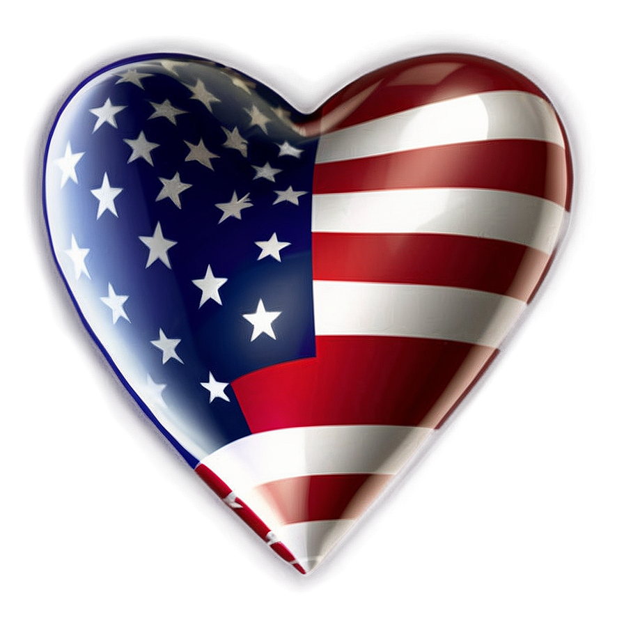 United States Flag In Heart Shape Png 54