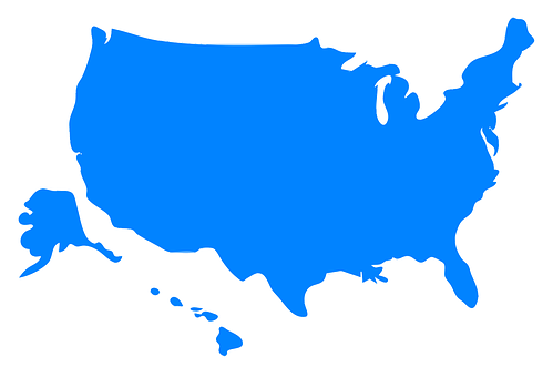 United States Map Alaska Highlighted