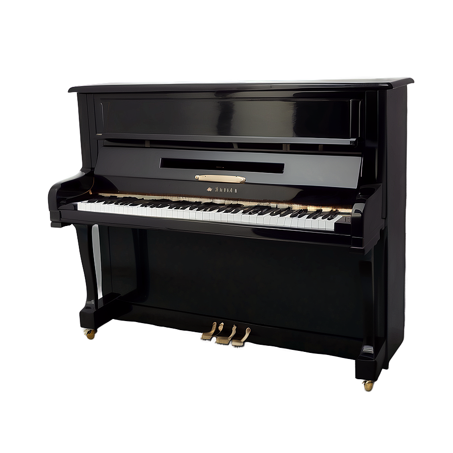 Upright Piano In Glossy Black Finish Png 77