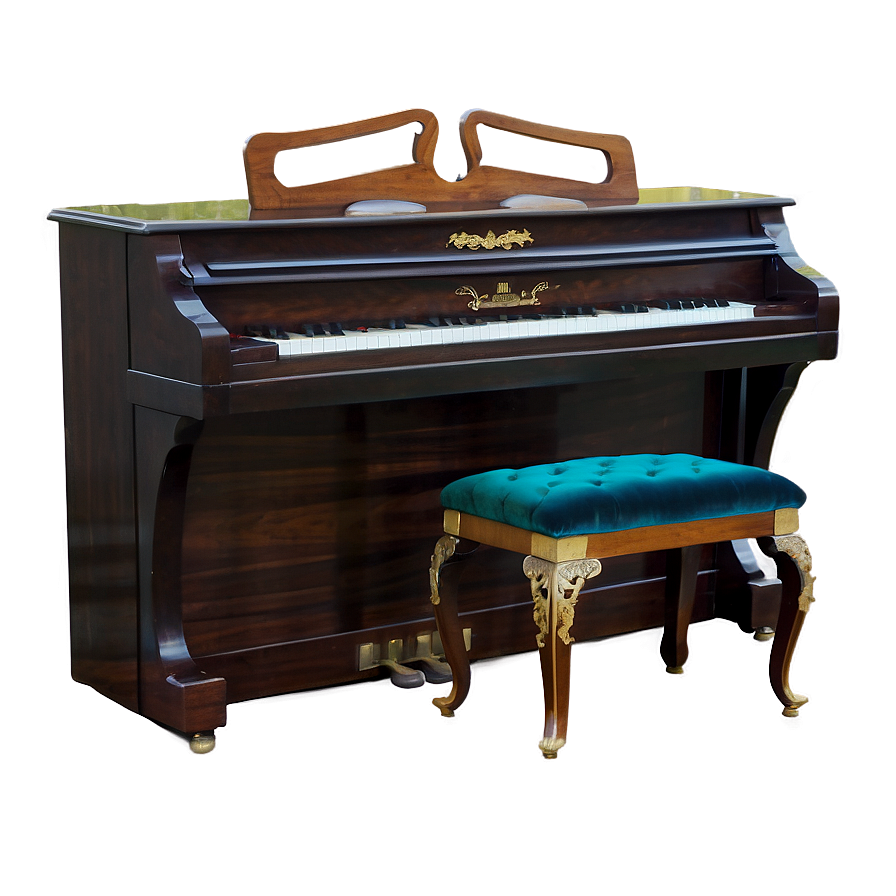 Upright Piano With Velvet Cover Png Tio