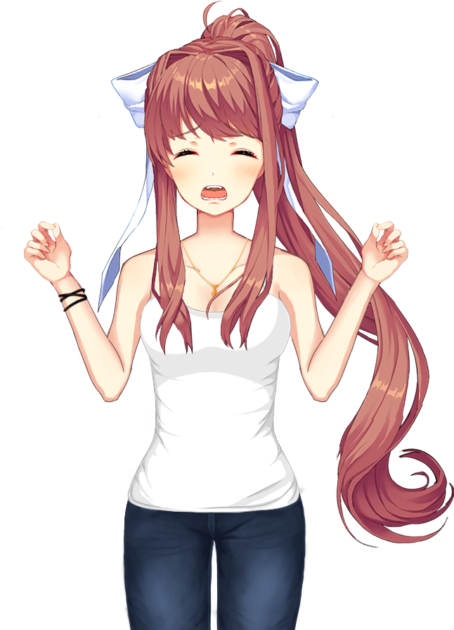 Upset Anime Character D D L C Monika