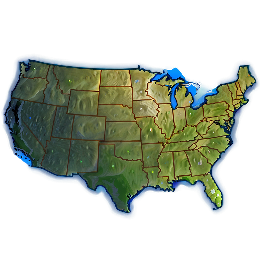 Usa Geographic Outline Png Fcu22