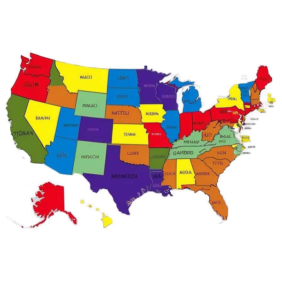 Usa Map For Kids Png Axs37